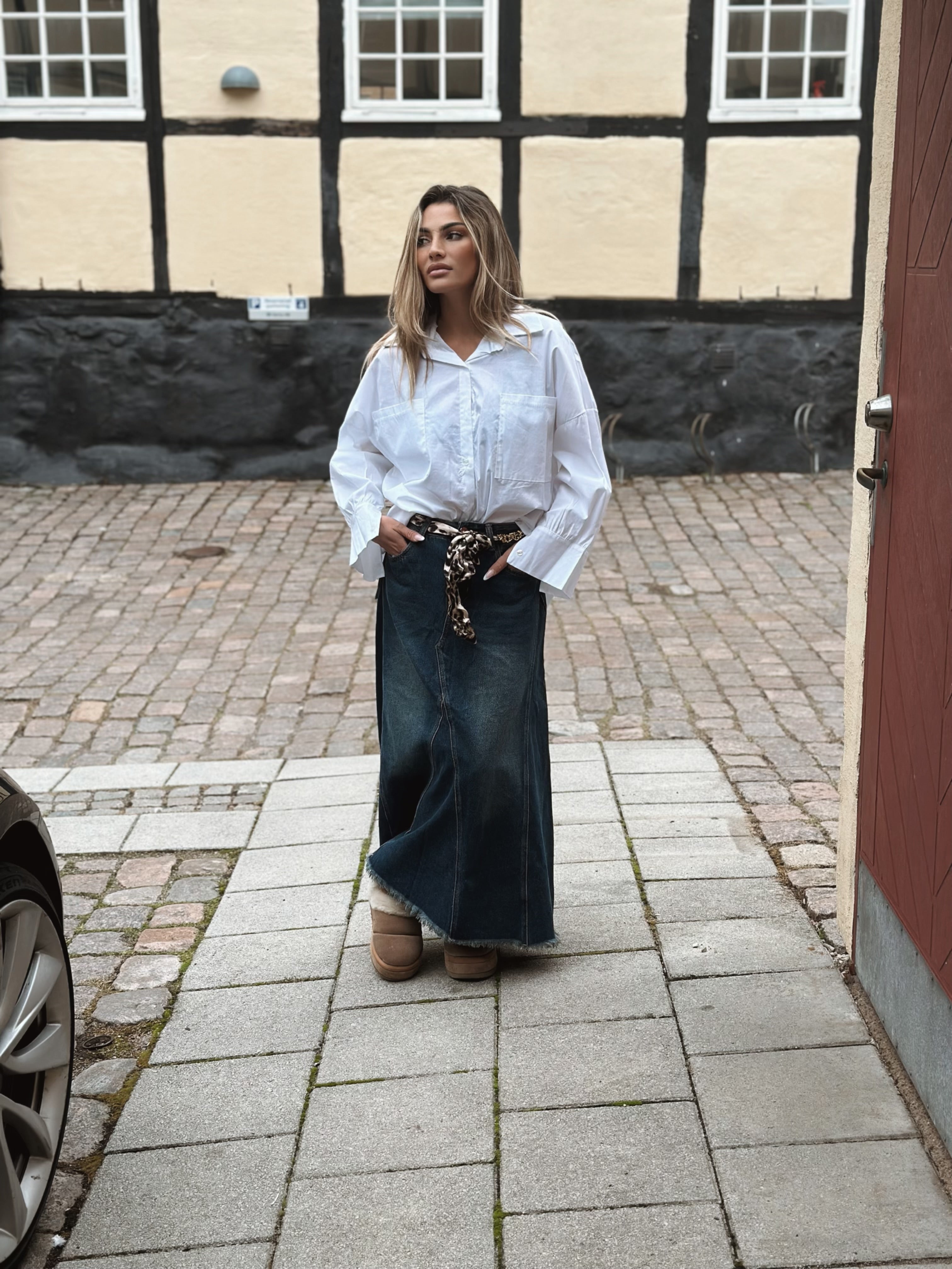 Vit oversized skjorta