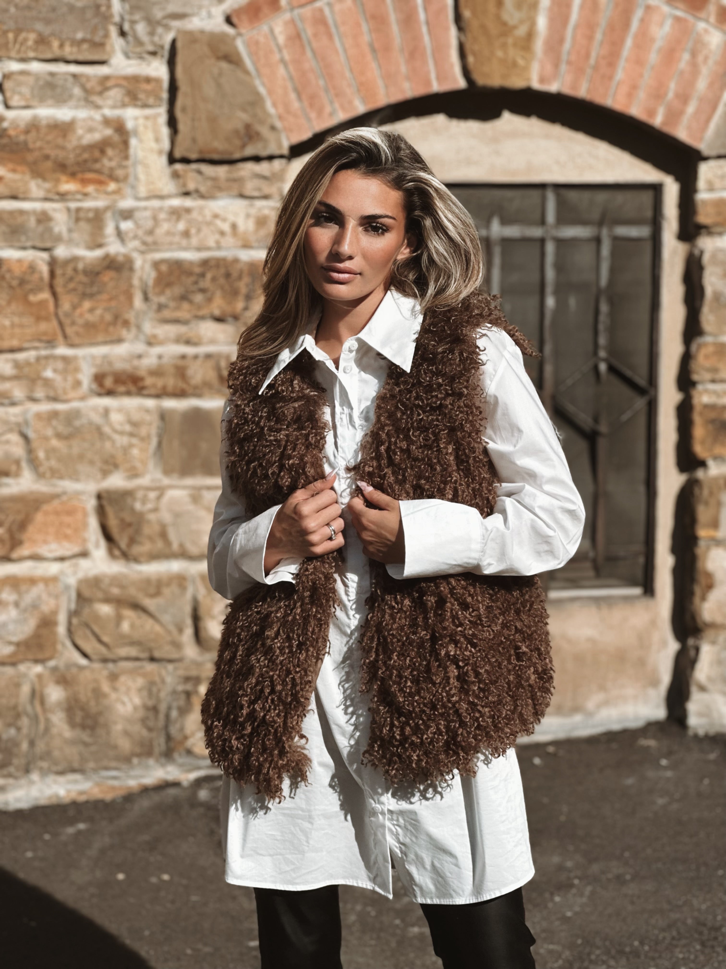 Alexia Faux Fur väst mini