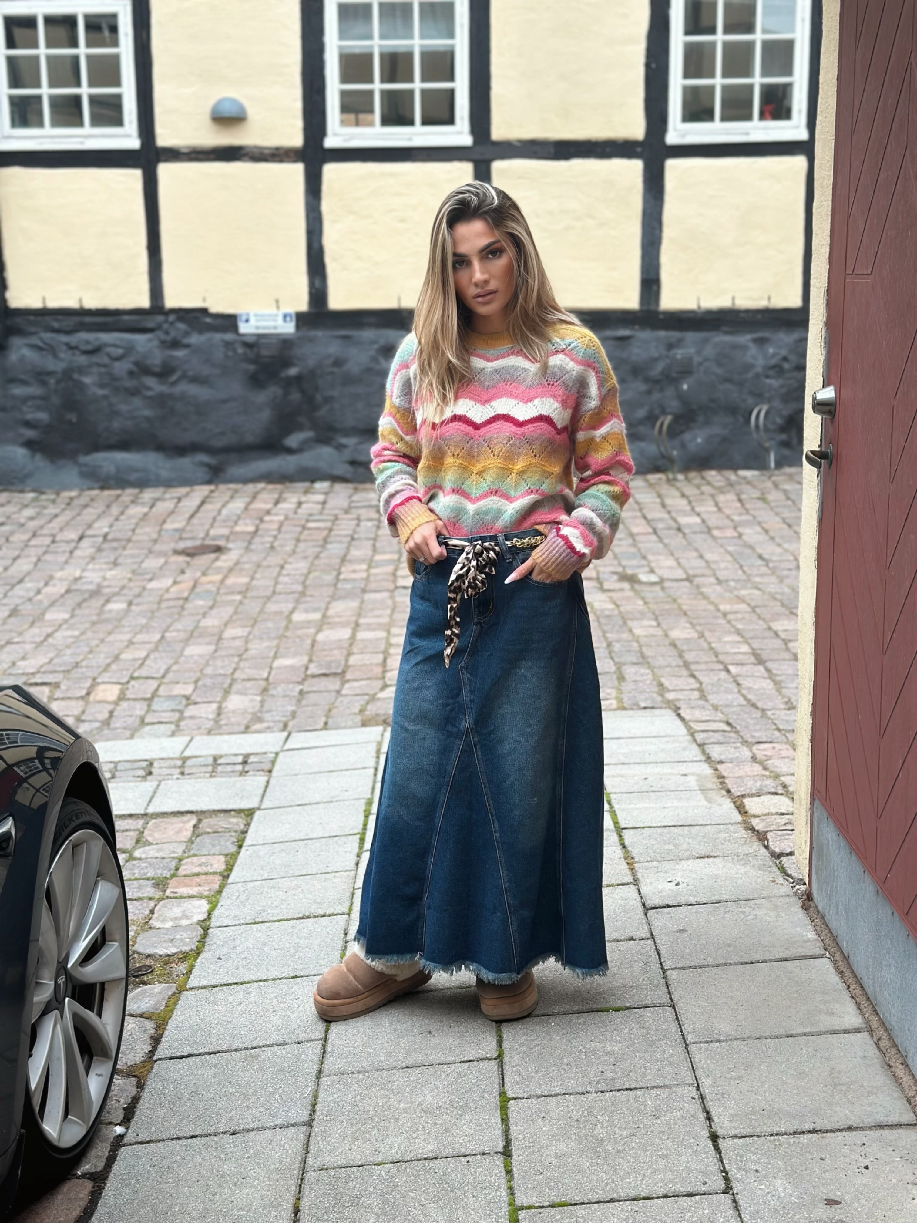 Jeanskjol med leo skärp