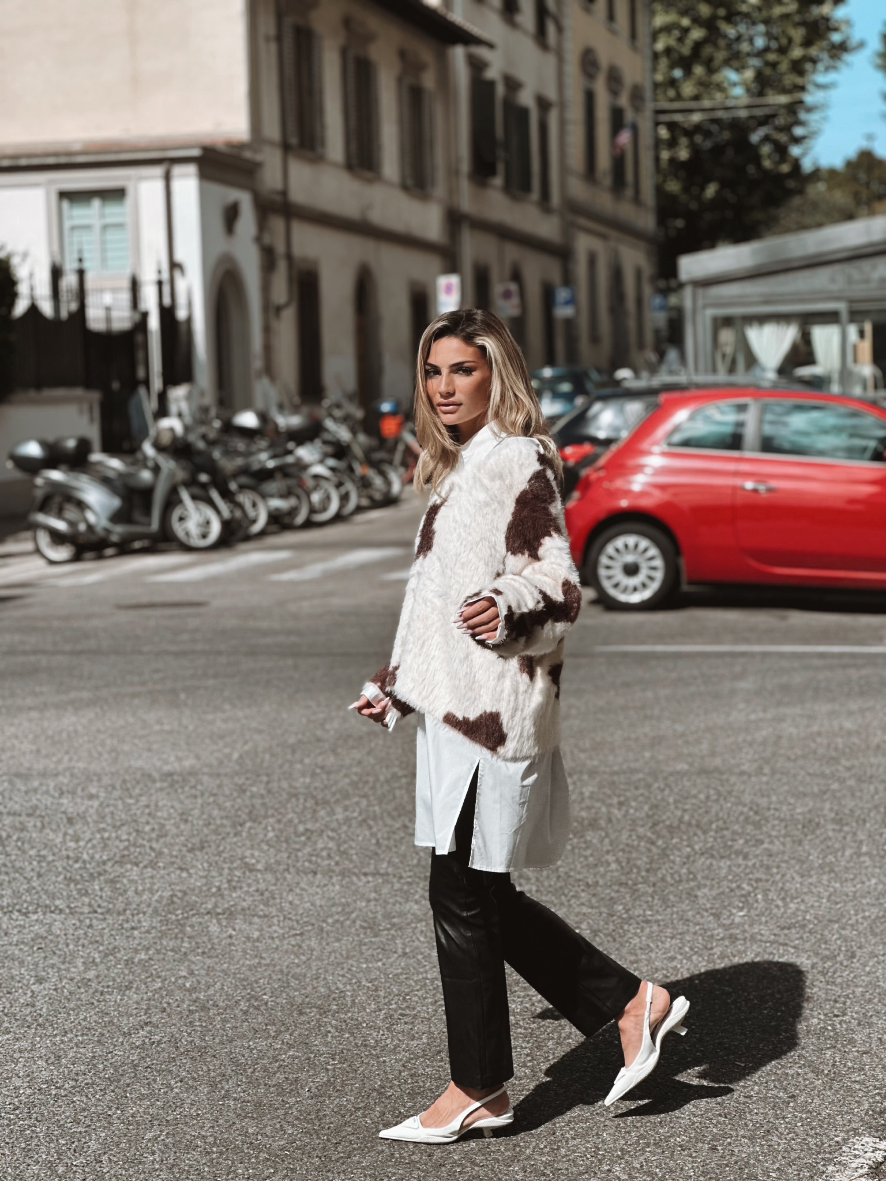 Fluffig tröja med mönster