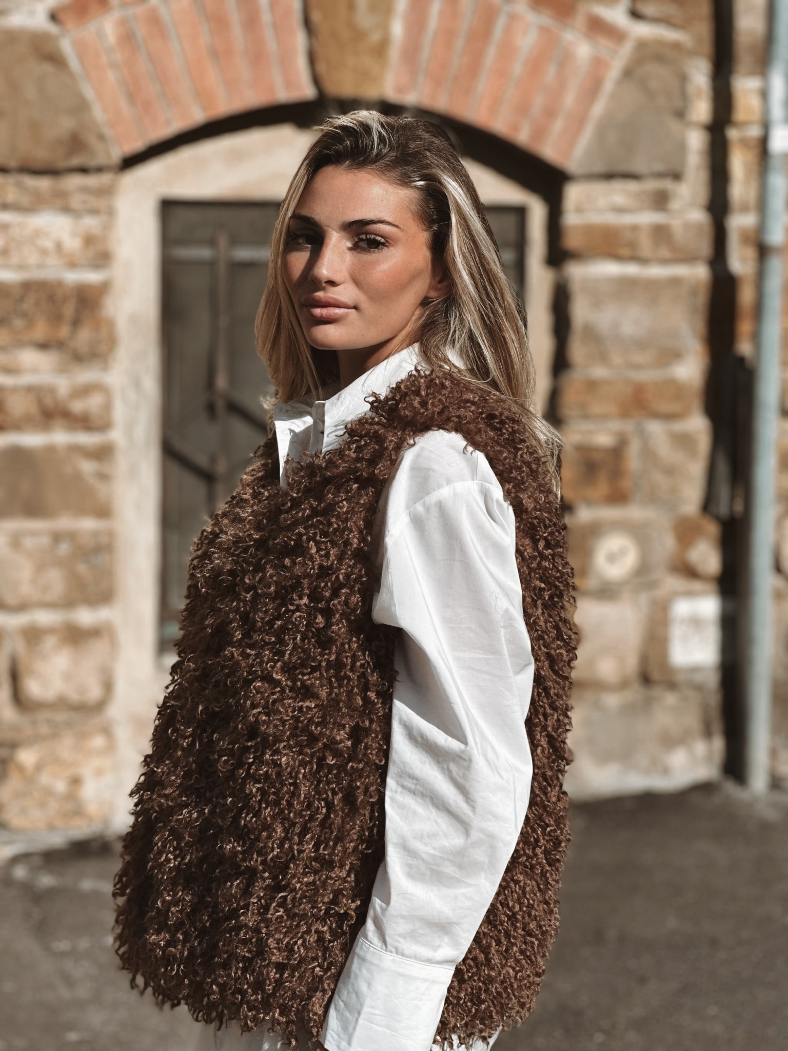 Alexia Faux Fur väst mini