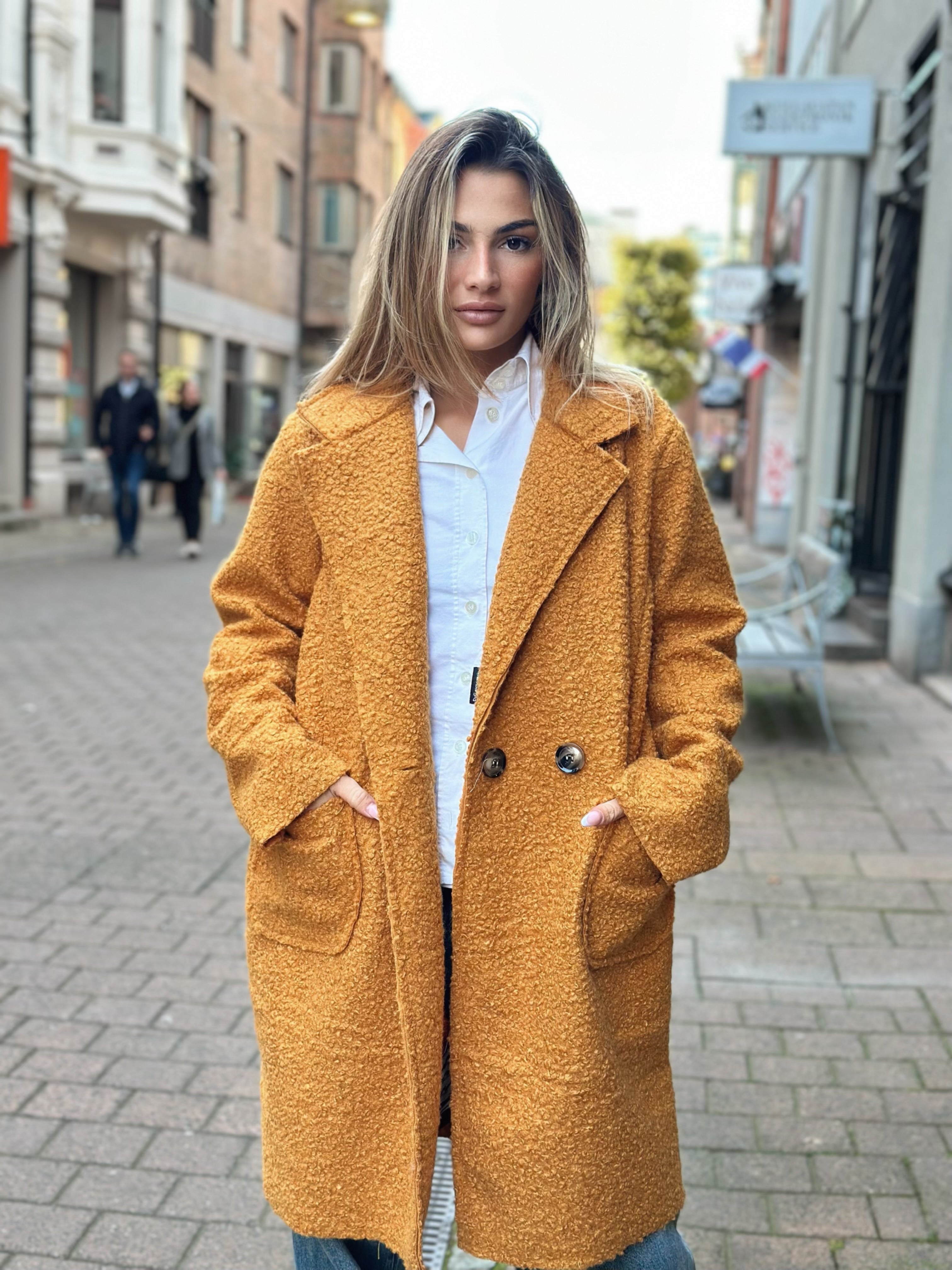 Lång oversized teddyjacka