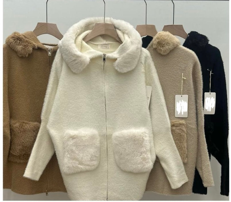 Teddyjacka med fickdetalj