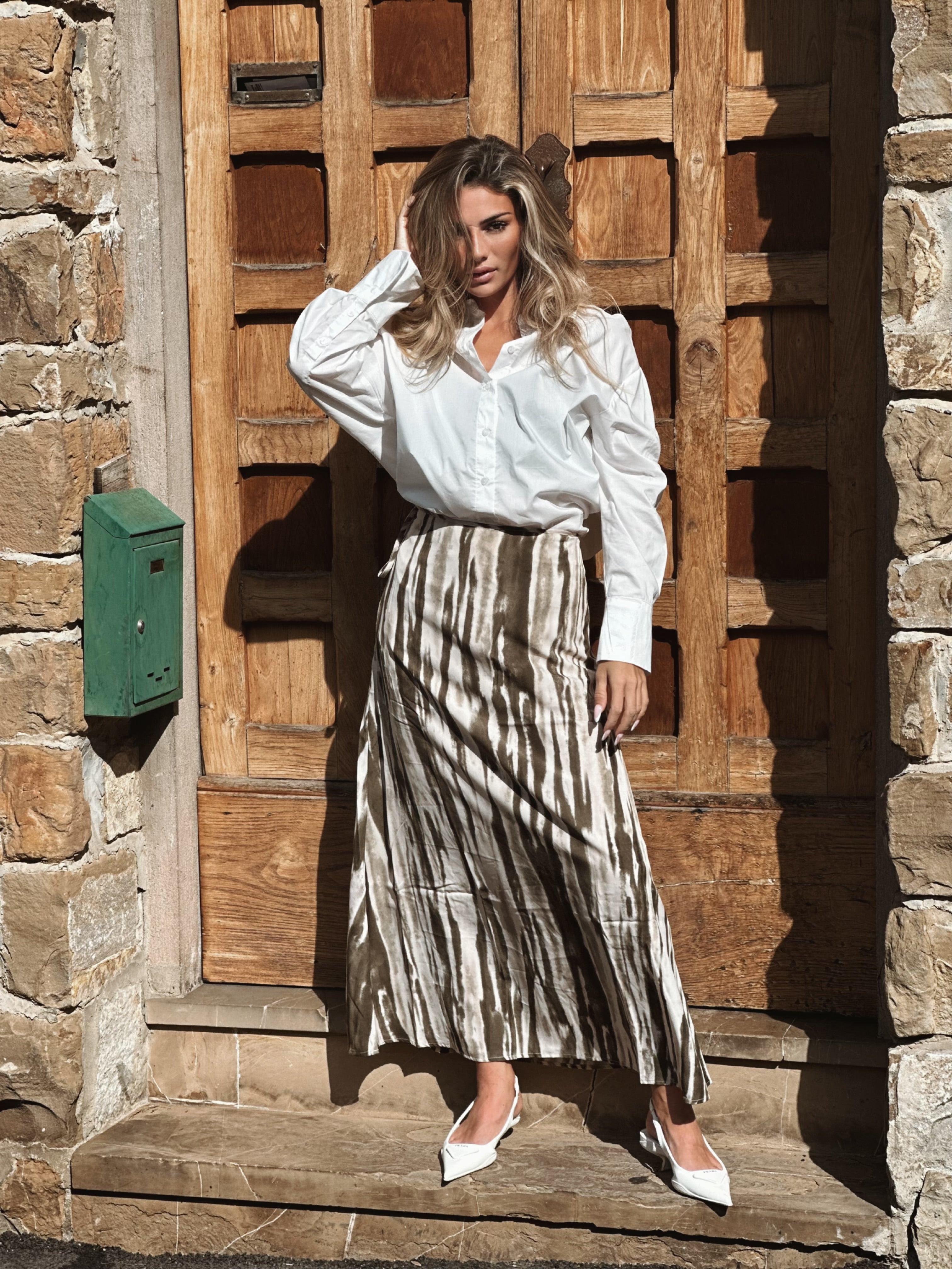 Zebra skirt military green