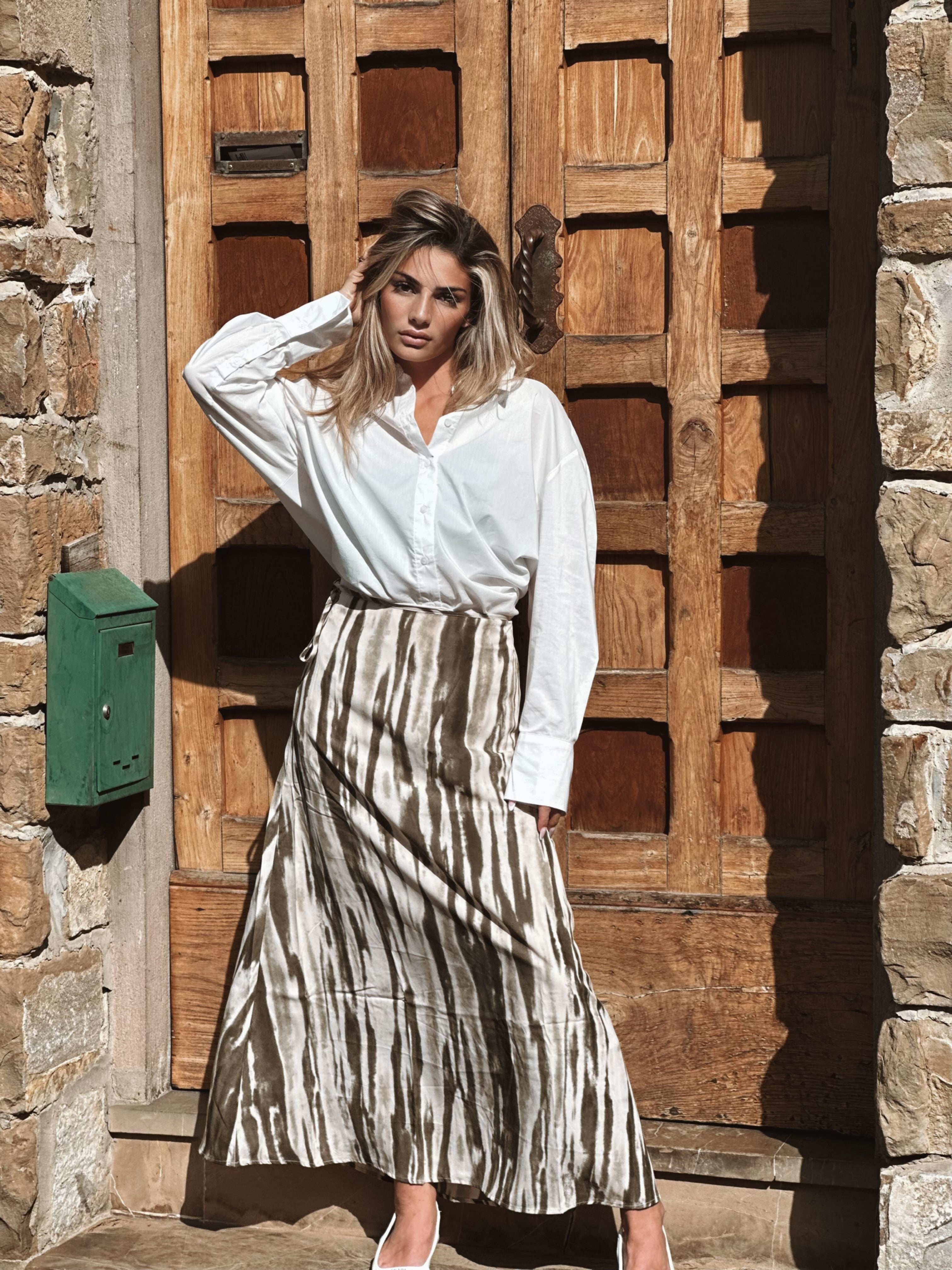 Zebra skirt military green