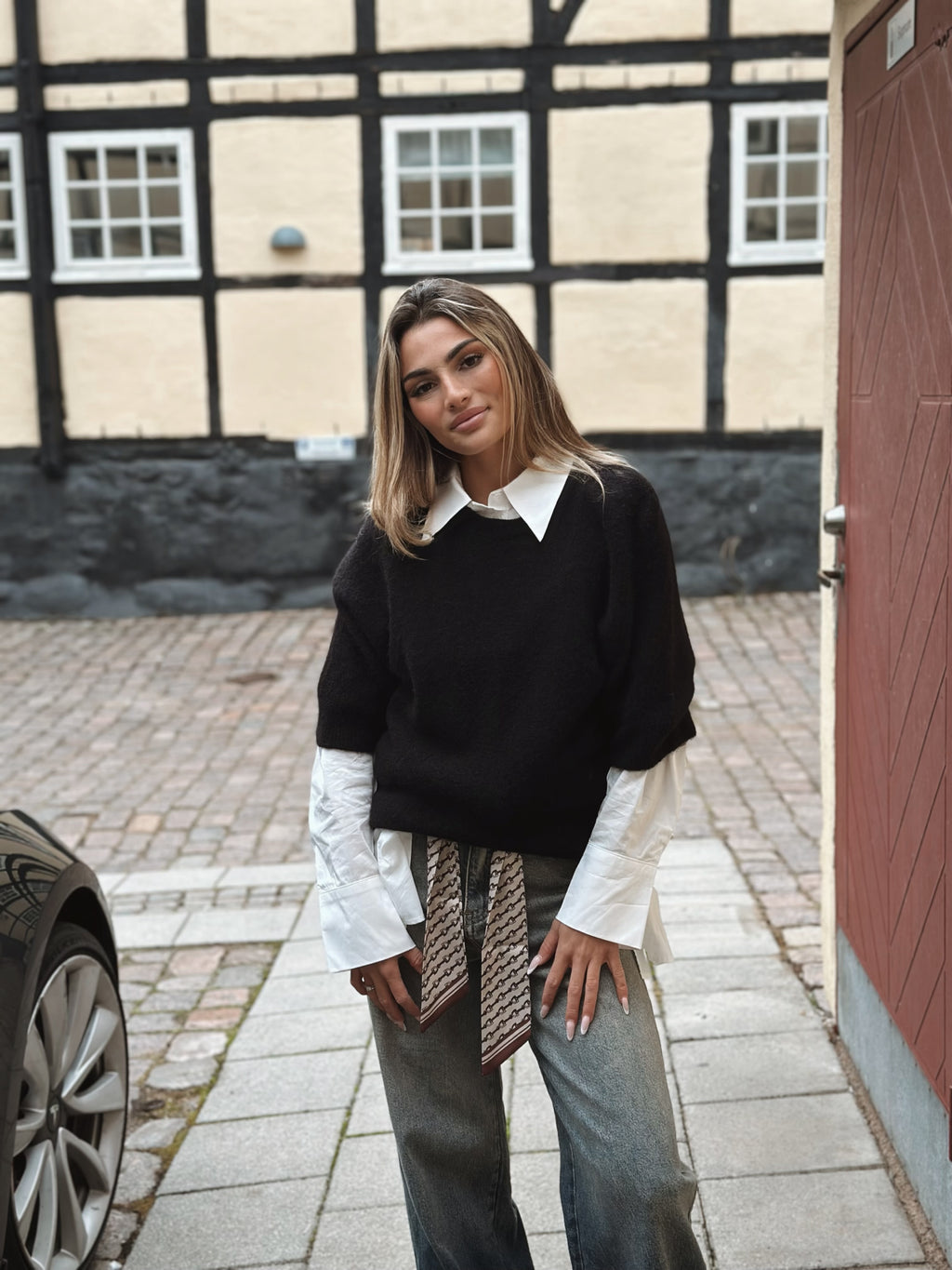 Babyalpaca tröja i Svart