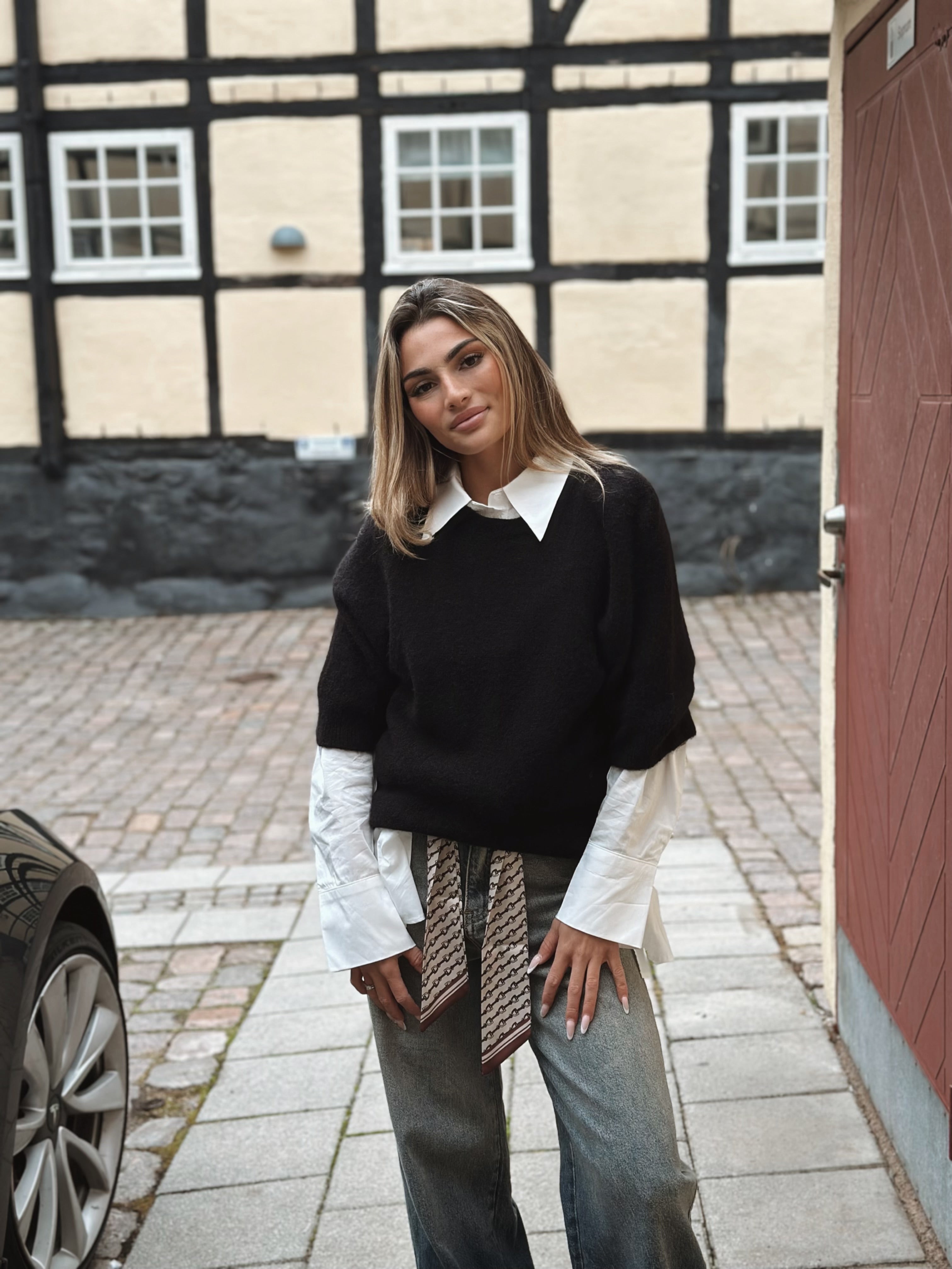 Babyalpaca tröja i Svart