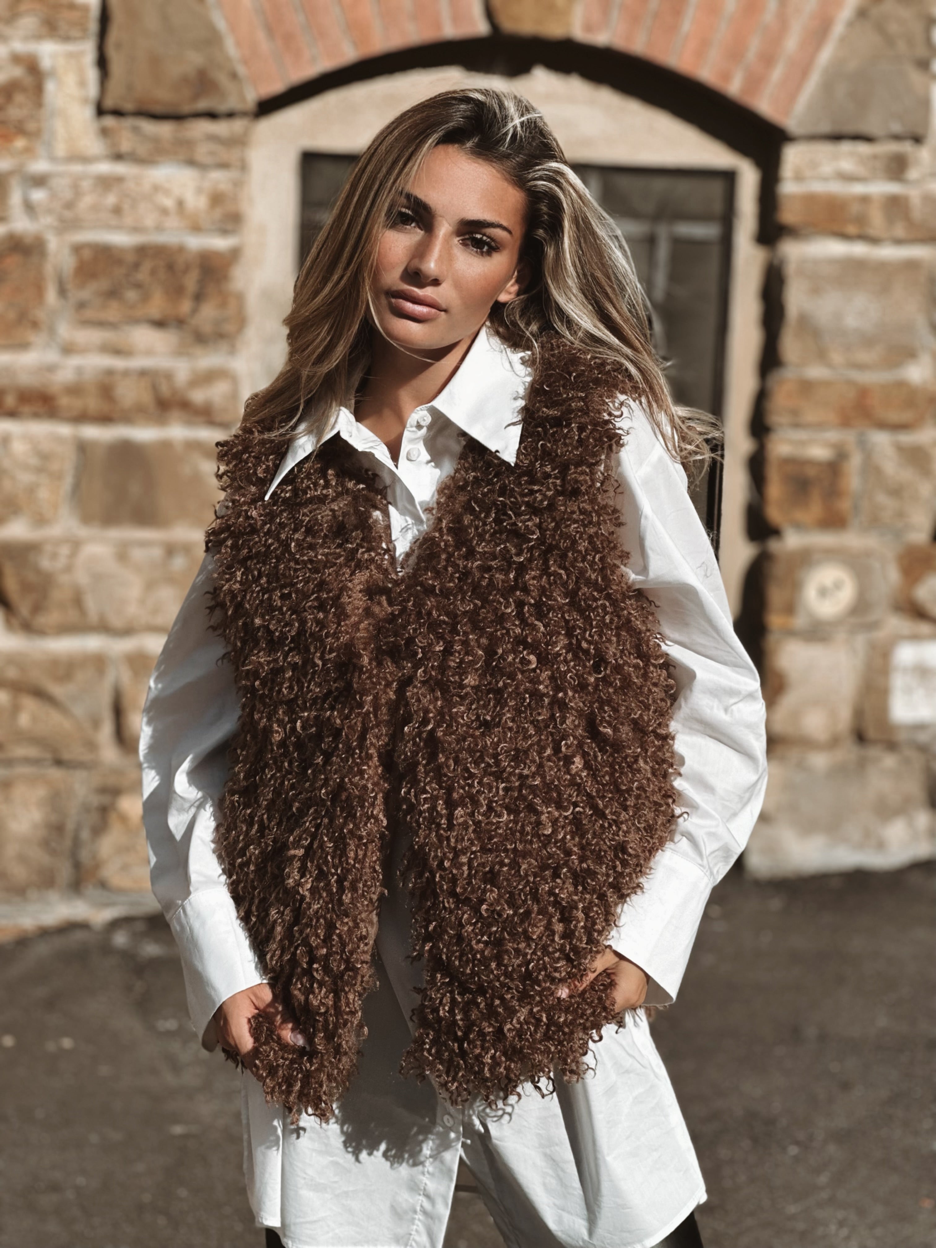 Alexia Faux Fur väst mini