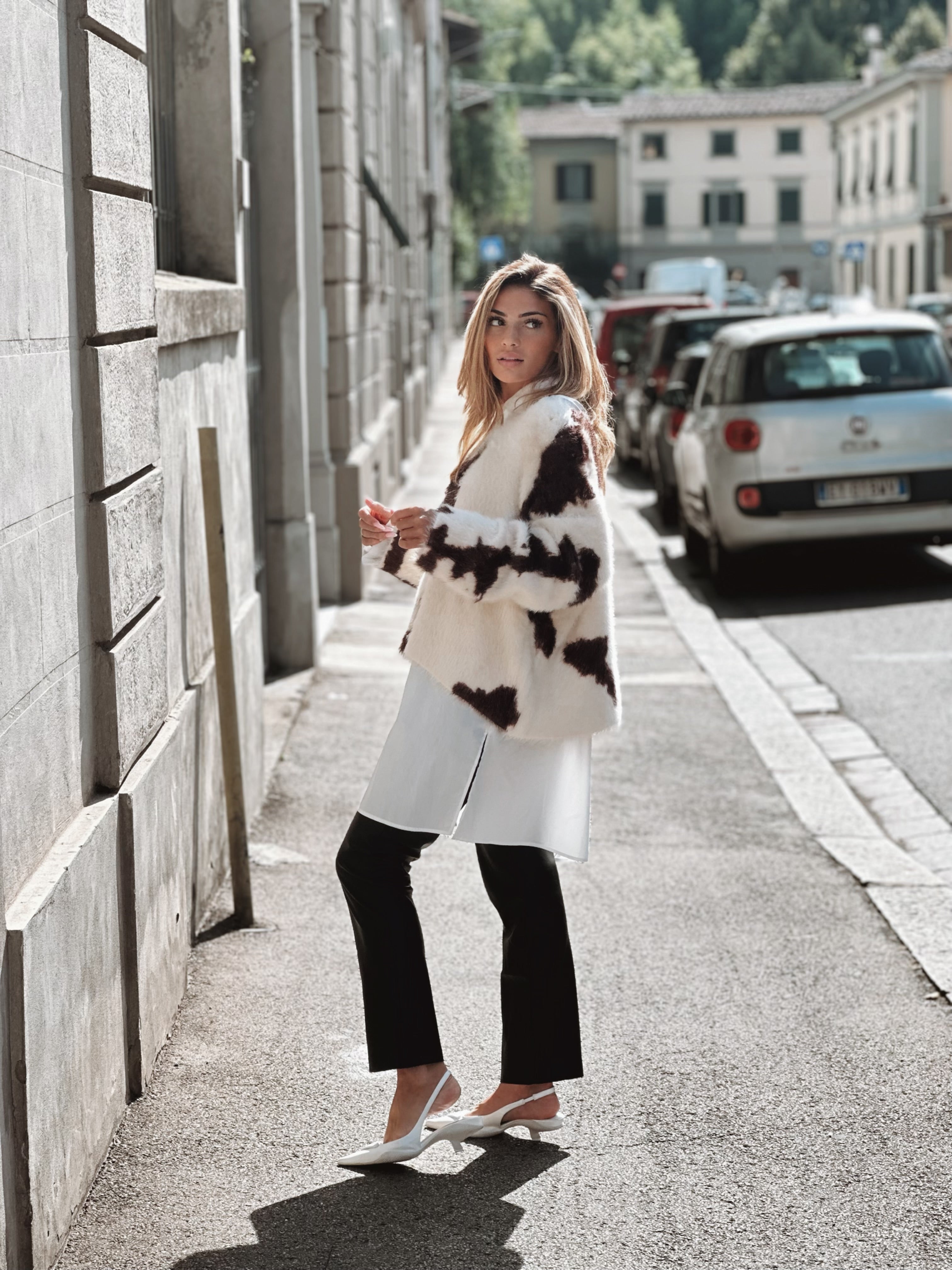 Fluffig tröja med mönster