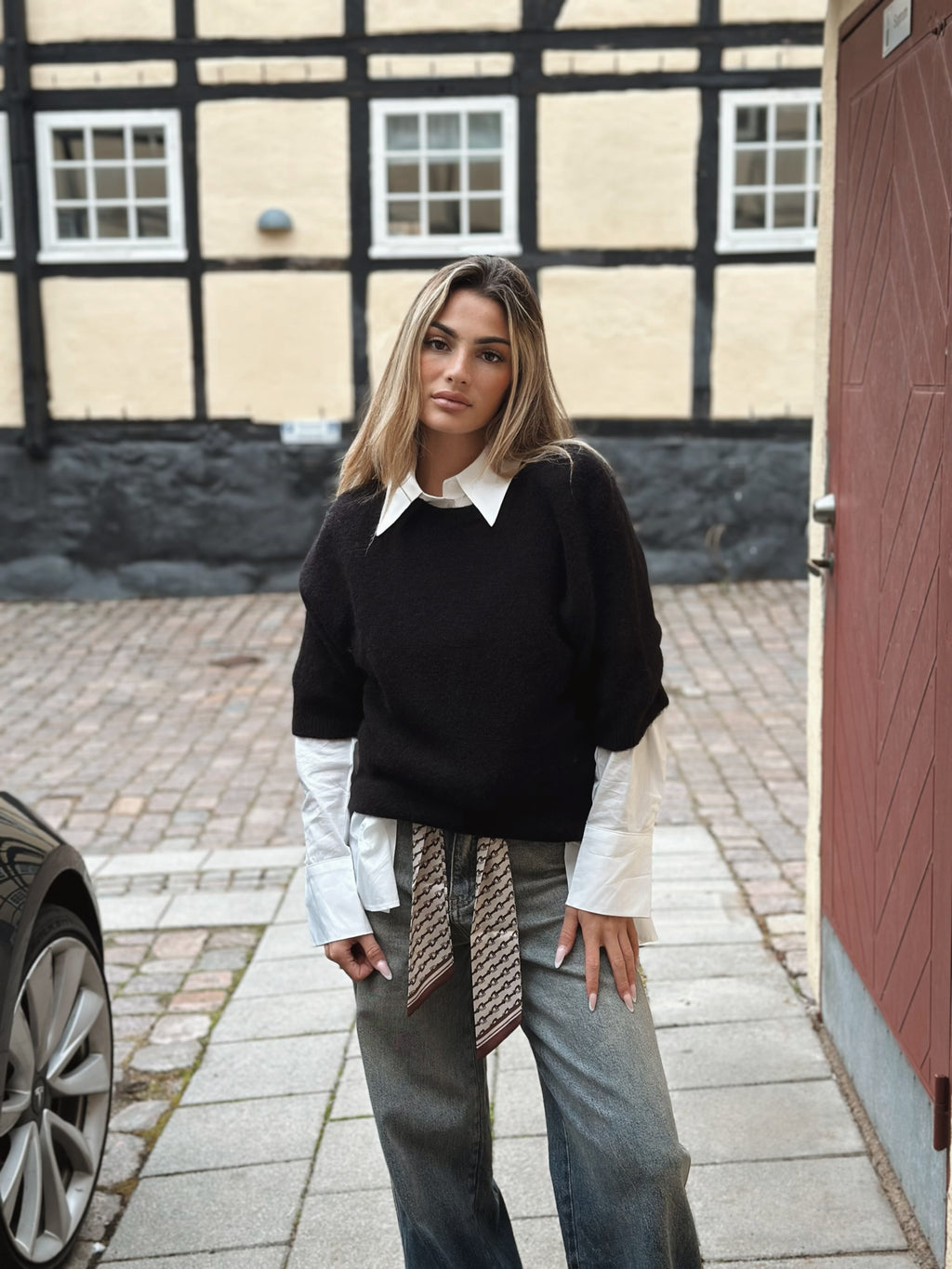 Babyalpaca tröja i Svart