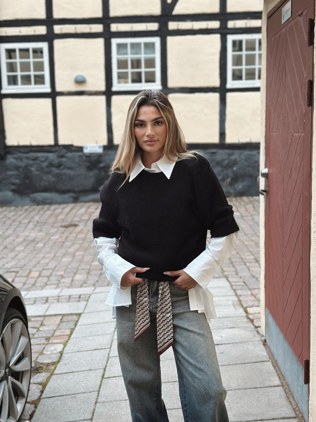 Babyalpaca tröja i Svart