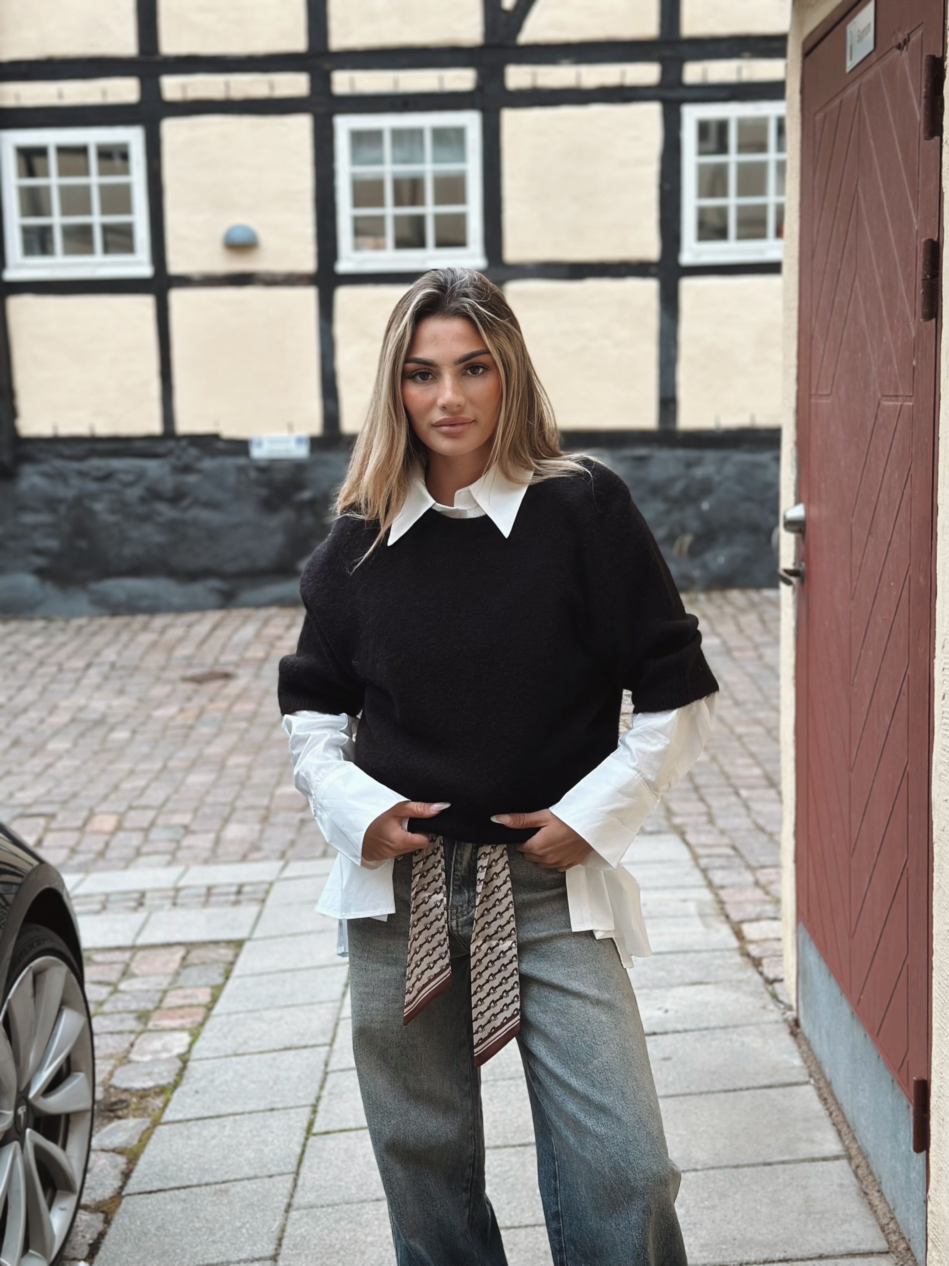 Babyalpaca tröja i Svart