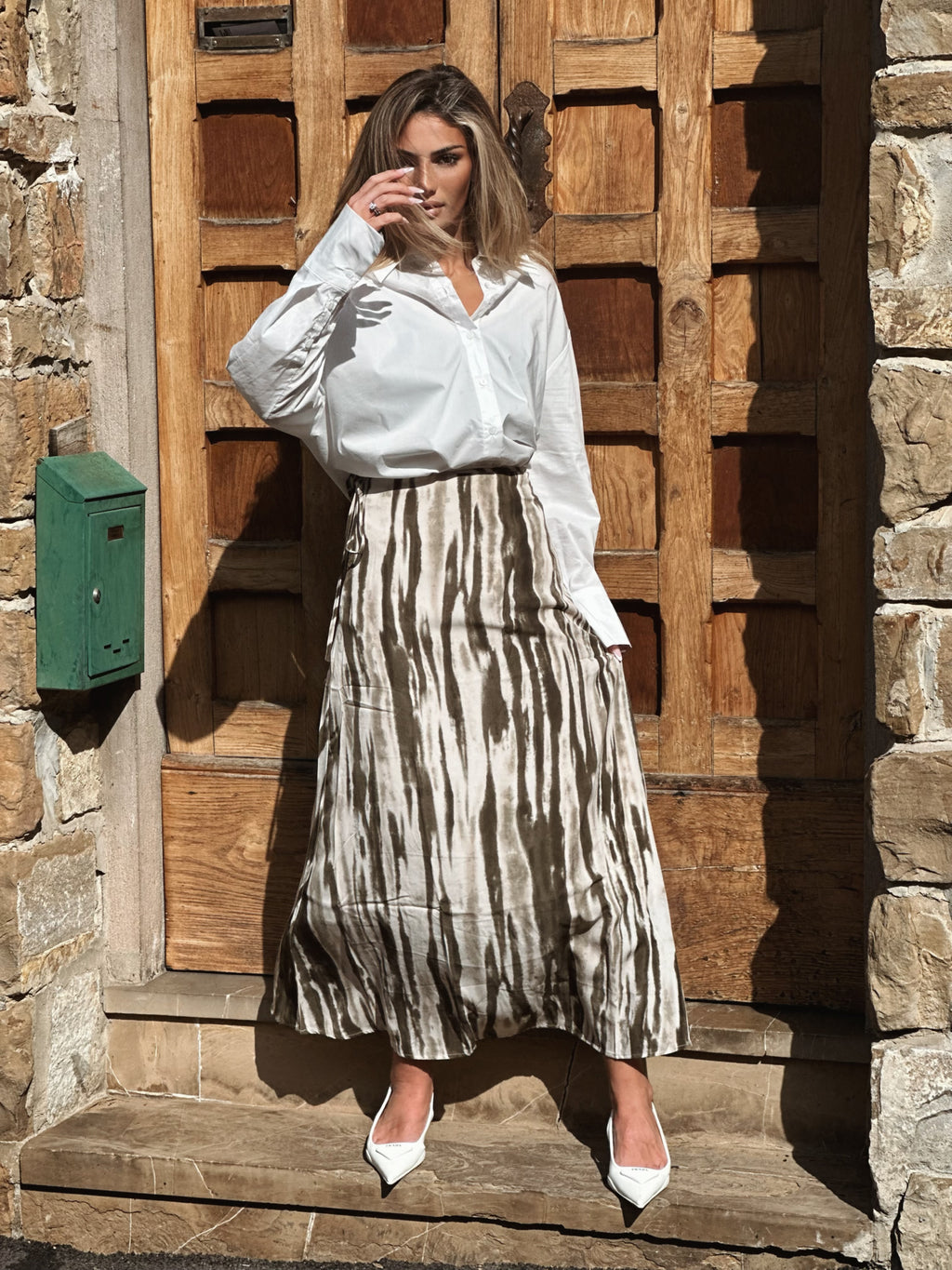 Zebra skirt military green