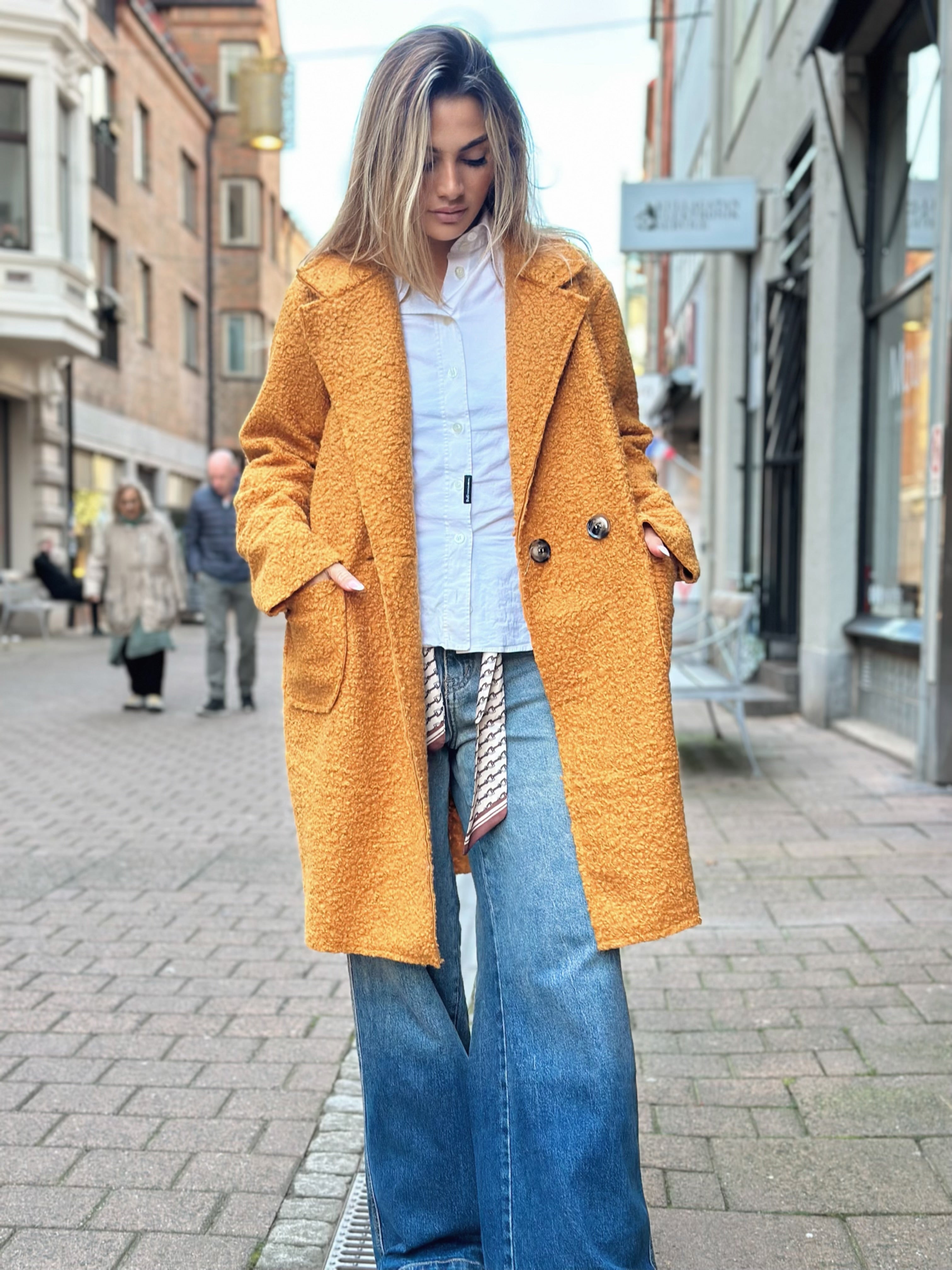 Lång oversized teddyjacka