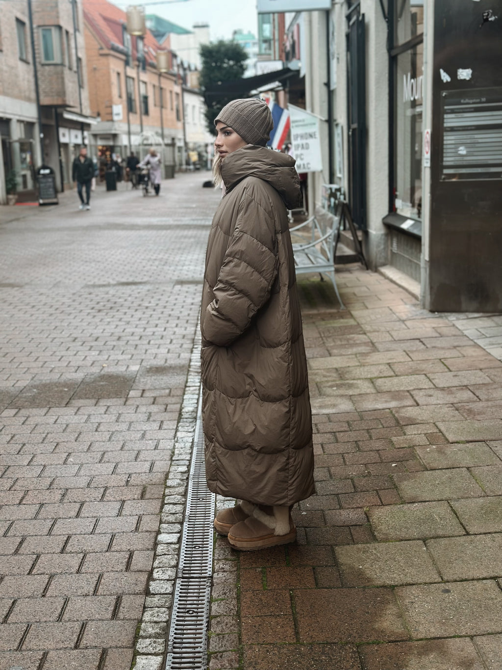 Oversized dunjacka med dragkedja