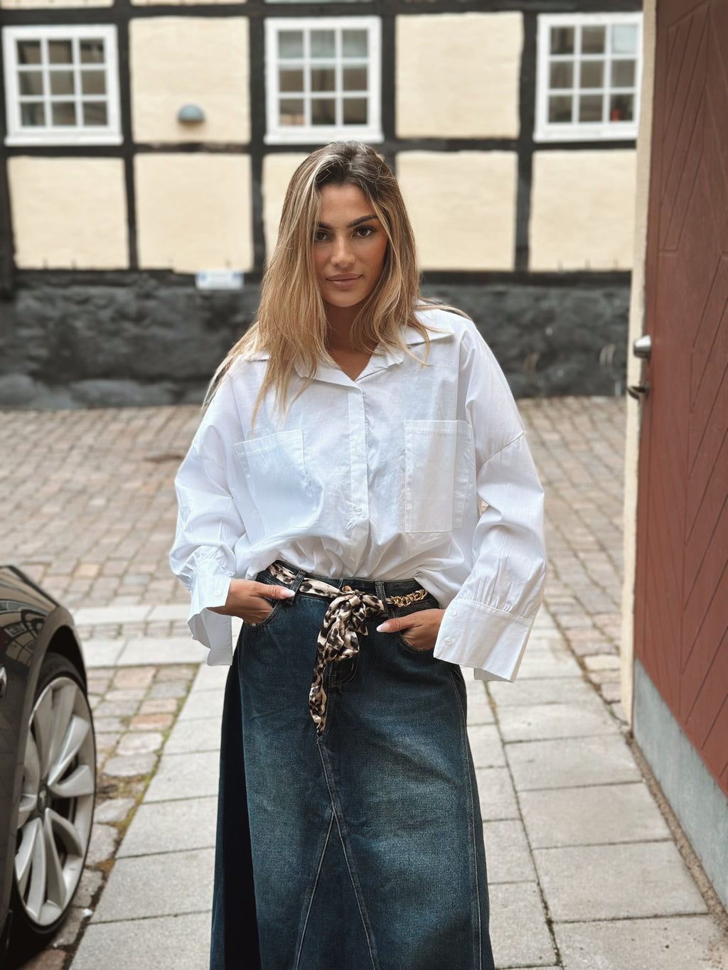 Vit oversized skjorta