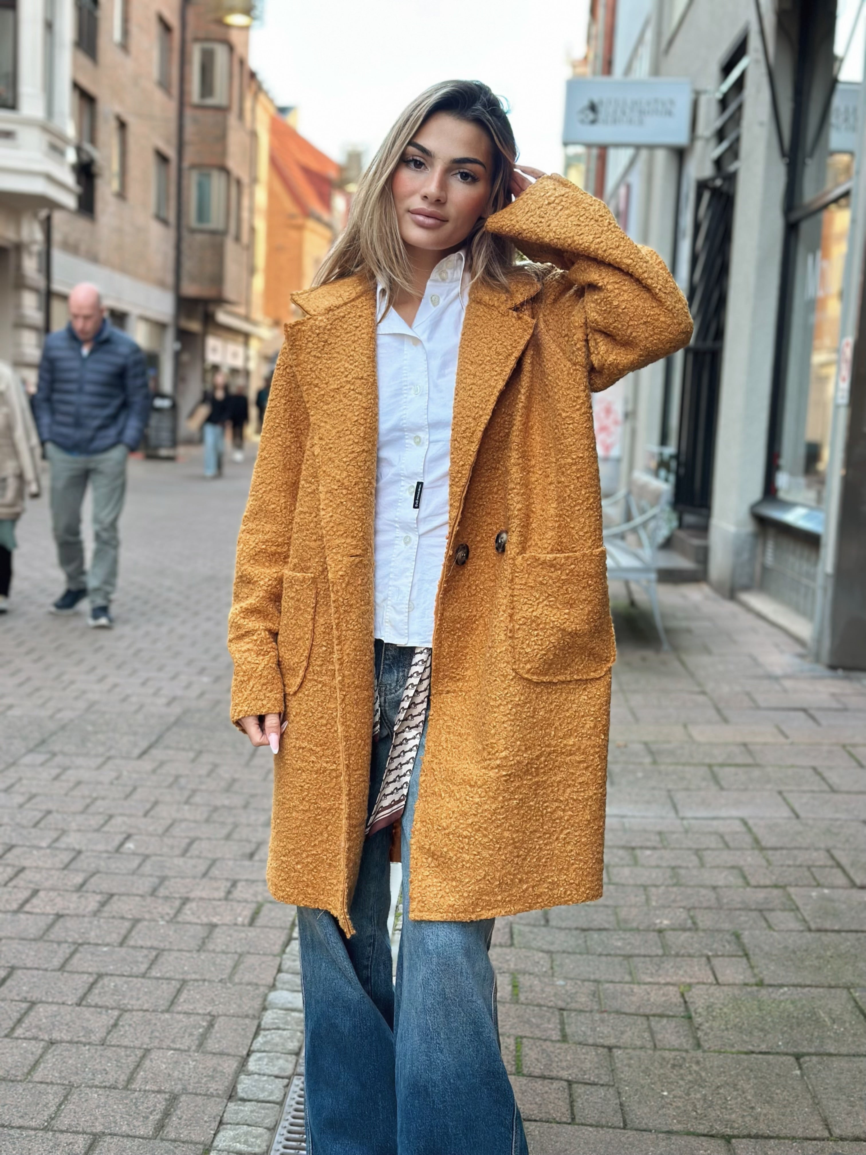 Lång oversized teddyjacka