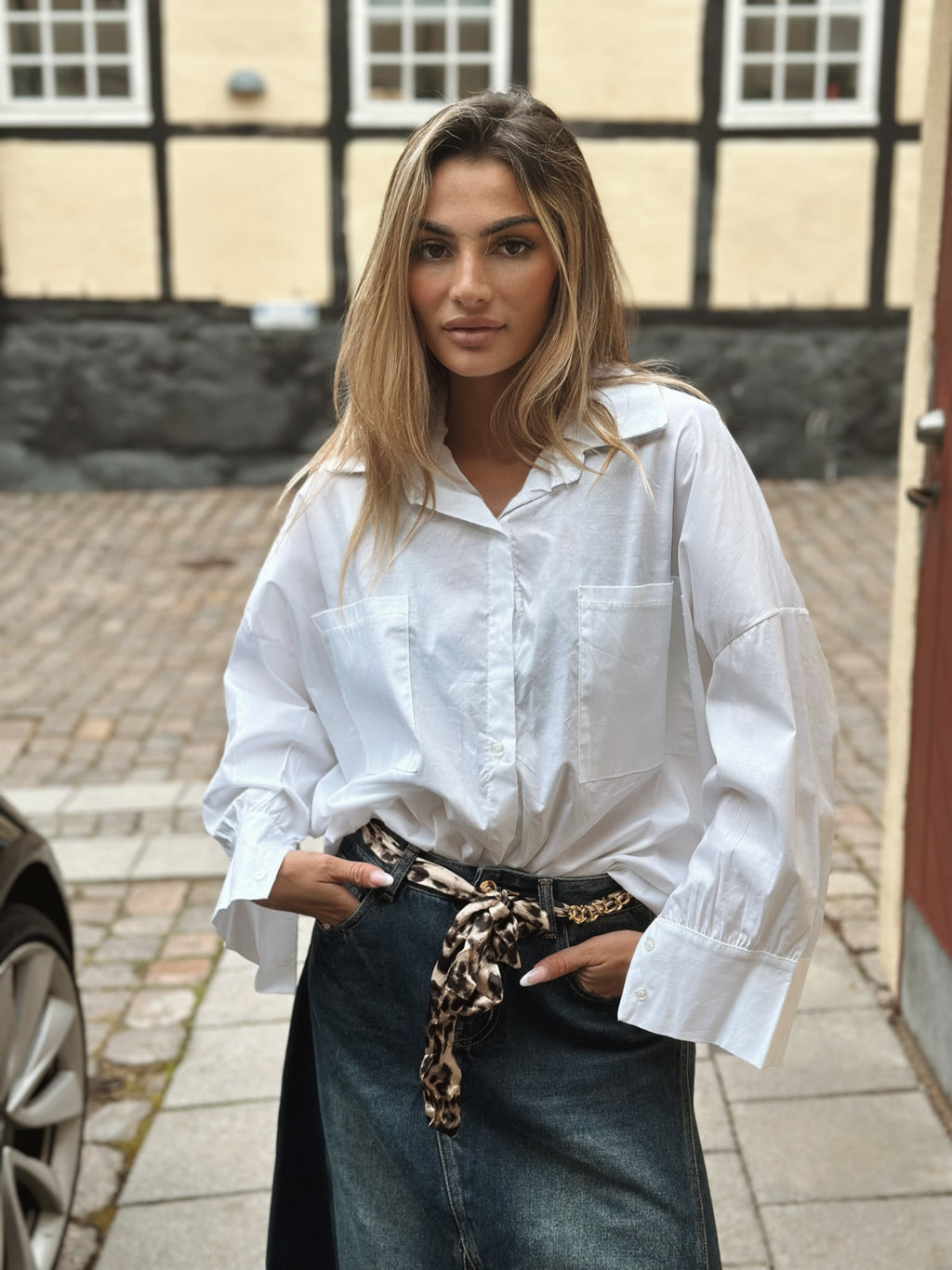 Vit oversized skjorta