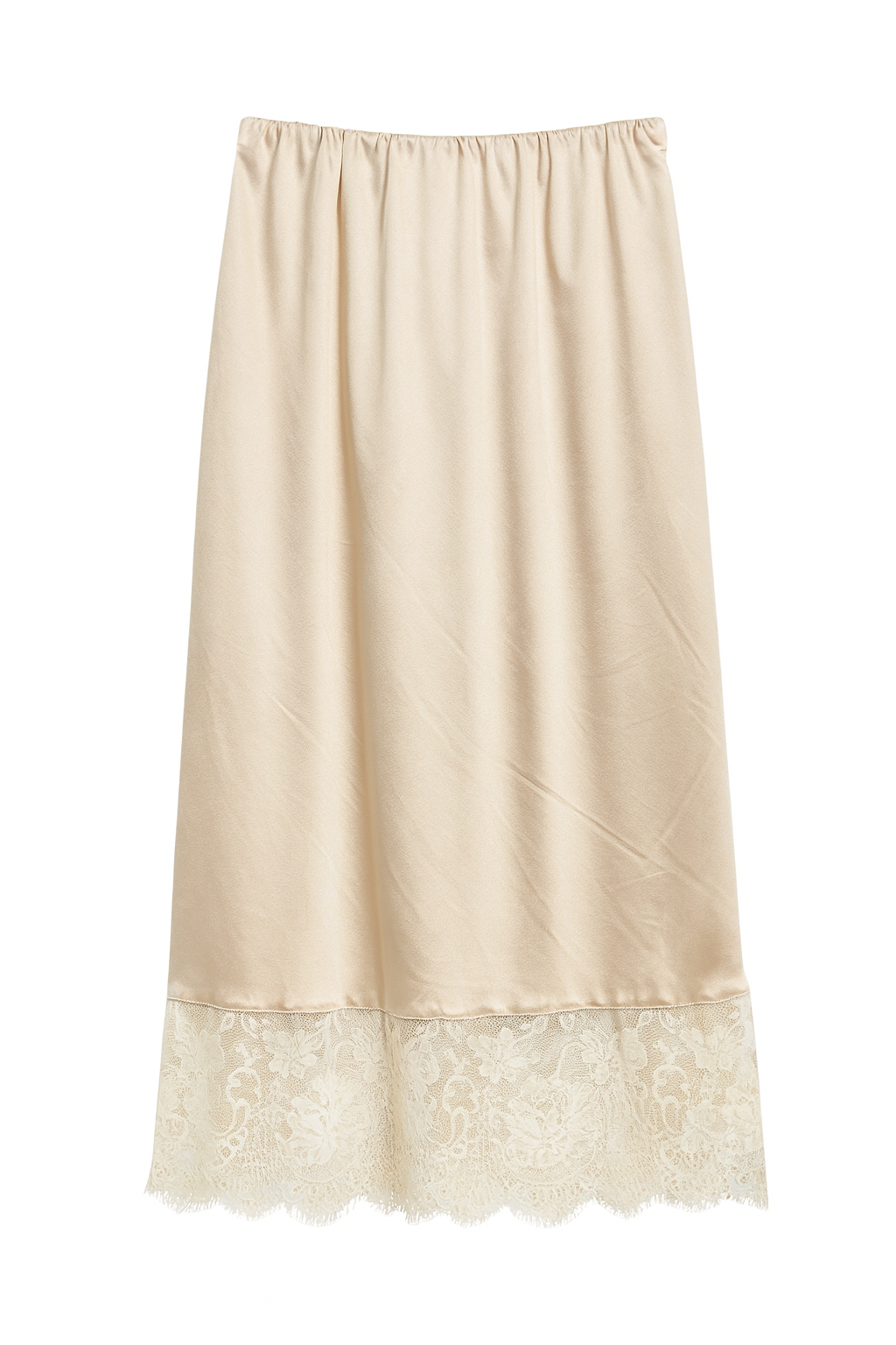 Trendig satinkjol med spets