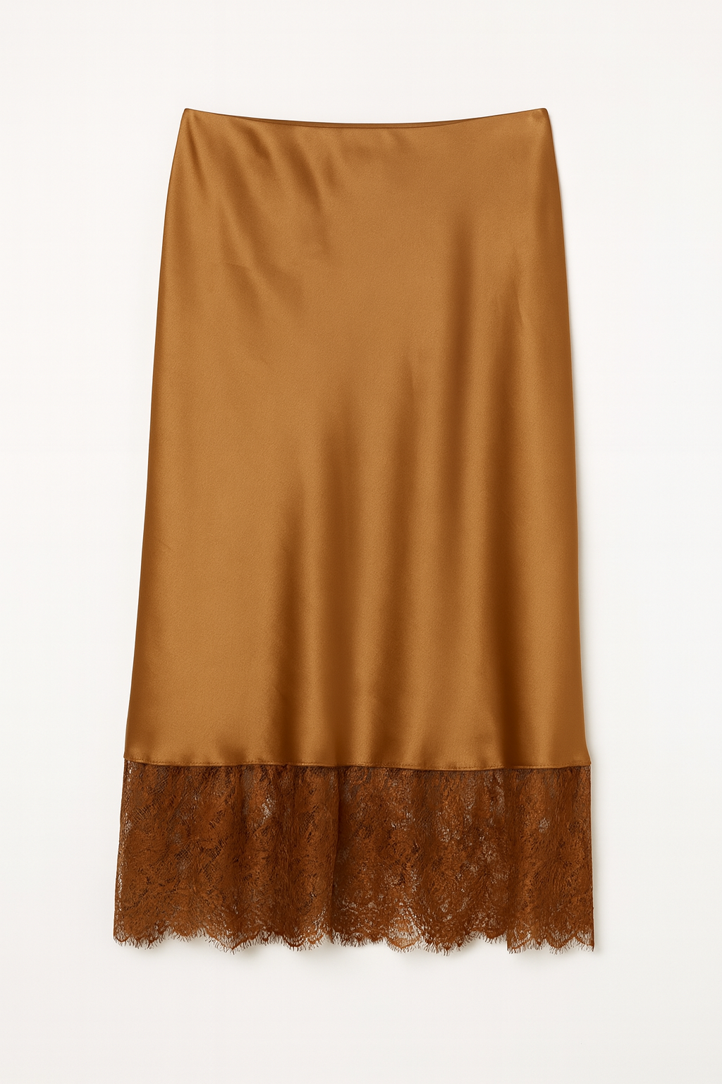 Trendig satinkjol med spets